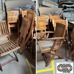 18 chaises & fauteuils BARTON TECTONA -Lot  mobilier Teck pliant extérieur
