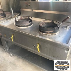 Module wok professionnel Gaz à 2 brûleurs 