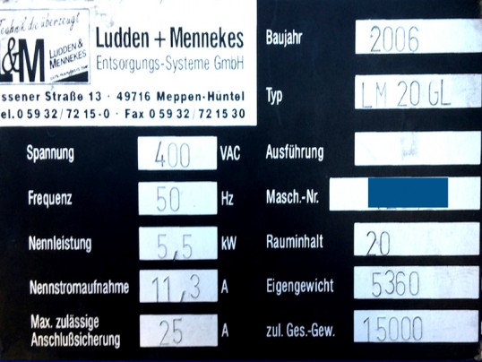 compacteur monobloc portable 20m3 - Ludden & Mennekes – LM20GL