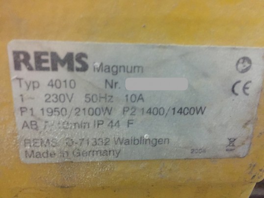 Plaque signalétique REMS magnum