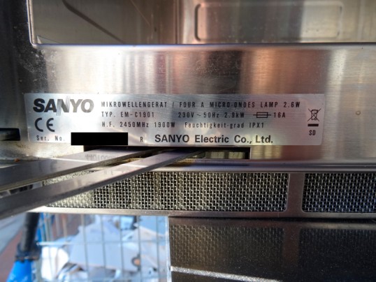 Plaque signalétique SANYO EMC1901