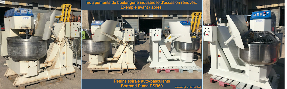 exemple de rénovation avant / après d'un pétrin de boulangerie d'occasion à cuve basculante