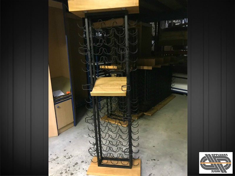 Presentoir Porte Bouteilles En Bois Et Fer Noir Haut 2m10
