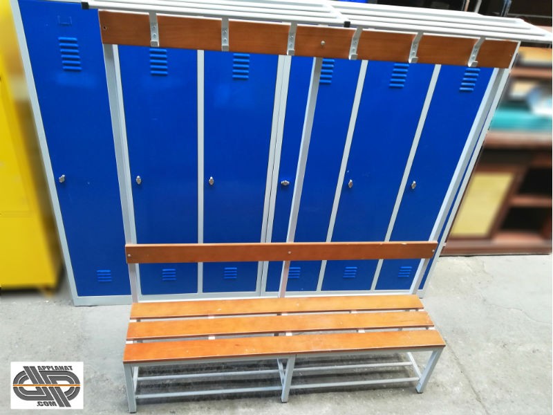 Vestiaires Metalliques 6 Portes Banc Penderie Occasion Vendu