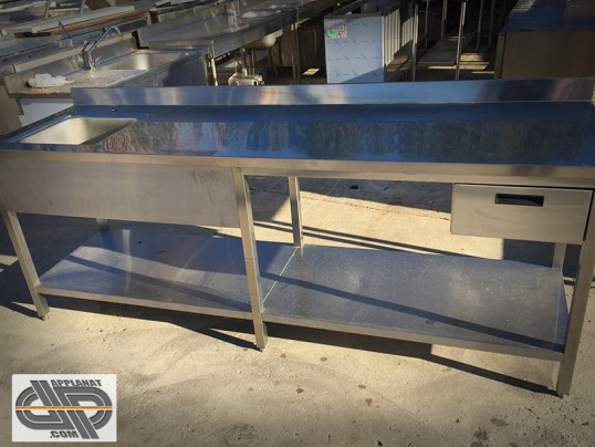 Table Chef Adossee Inox Avec Evier 2m40 Occasion Vendu
