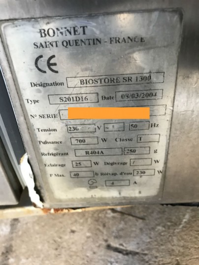 Armoire Frigorifique A Deux Portes Vitrees Bonnet Biostore Sr