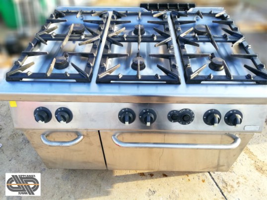 Fourneau Gaz Zanussi Gamme 900 6 Feux Four Gastro Placard