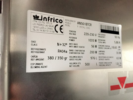 Armoire Inox Vitree De Refrigeration Et Congelation Infrico