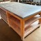 Table boulangère artisanale bois massif et inox – 2m20x1m20