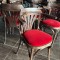 Lot de 10 fauteuils style bridge en velours rouge