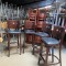 Lot de 4 Chaises hautes bistro bois & cuir synthétique