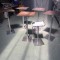 Lot de 5 tables hautes « mange-debout » dessus Wengé & base carrée inox | Mobilier Professionnel