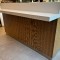 Comptoir sec design - 2m30 - habillage style zebrawood & résine