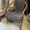 Lot 17 fauteuils cadre alu & cannage PVC ( style rotin marron)