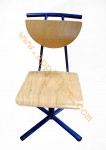 Chaise de collectivité coque bois bleue