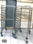 Chariot double gastro inox 15 niveaux  glissière GN 2/1