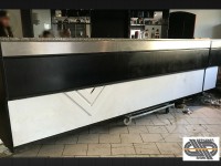 Comptoir de bar vintage (bistrot 80’s-90’s) 4m70 à réserve réfrigérée
