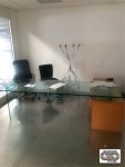 Bureau angle de direction en L – plateau en verre 