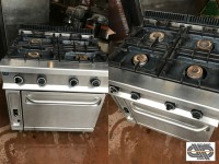 Cuisinière professionnelle inox à 4 feux et four gaz - REPAGAS C-741