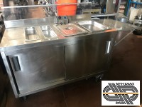 Meuble inox modifié en stand cuisson frites et fritures mobile 