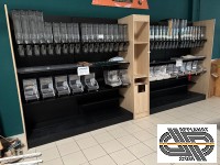 Meuble rayon épicerie vrac 4m50 avec silos 7,5L et 12,5L HL-Display