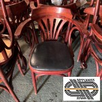 Fauteuil  bistrot bridge | bois teinte acajou & skaï noir | LOT 30 pcs.