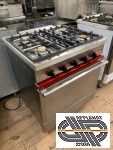 Fourneau 4 feux gaz sur four electrique (220V) à convection GN 1/1 | Ambassade GC 741