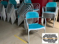 Lot 38 fauteuils CHR outdoor couleur vert d'eau | F. Geraci - Metalmobil 