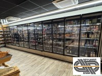 Vitrine LS froid positif - imitation bois & intérieur noir – 7m60 - 12 portes - EPTA - TANGO BIO