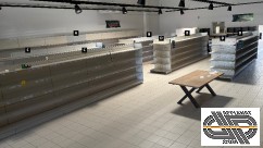 Gondoles métalliques espace ± 100 à 150 m2 – Rayonnage central & mural 