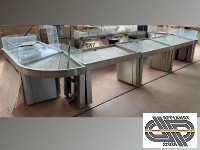 Comptoir poissonnerie inox en 11 modules profondeur 80 cm