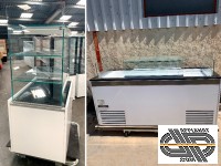 Îlot réfrigéré pâtisserie 2m10 vitrine à bijoux IVBQ189 (de 2021) + Vitrine neutre Jordao 56cm