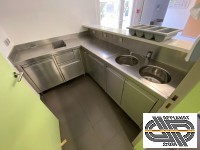 Comptoir bar inox sec /neutre / non réfrigéré | en angle 90° | ± 1m75 x 2m30