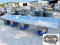Banc de poissonnerie ≈ 5m00 : module étal inox 3m00 + module étal inox 2m00 
