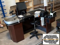 Sortie caisse 2m00 à tapis motorisé court – RASEC RETAIL – ALIZE ( checkout compact)