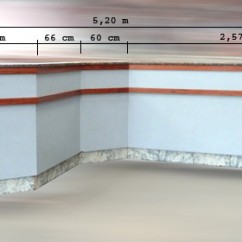 Comptoir non réfrigéré  longueur 5.20 mètres