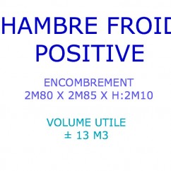 Chambre froide positive avec sol 2,8 x 2,85 x h 2,10m 