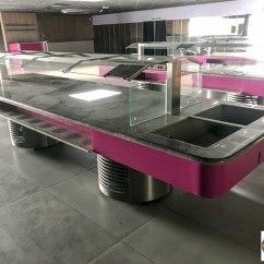 Mobilier « self à volonté »: grand meuble 4m70 buffet froid pour professionnel CHR 