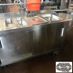 Meuble inox modifié en stand cuisson frites et fritures mobile 
