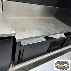 Meuble inox bas 1m50 / support machines | Gamme 800 | finition noire résistante