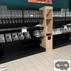 Meuble rayon épicerie vrac 4m50 avec silos 7,5L et 12,5L HL-Display