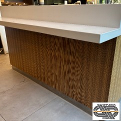 Comptoir sec design - 2m30 - habillage style zebrawood & résine