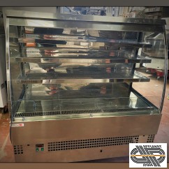 Vitrine murale, libre service, basse, finition inox, long. 1m50 - TECNODOM