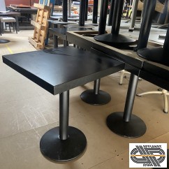 x16 guéridons tables noires sur pieds fonte pour resto – bistrot - brasserie ...