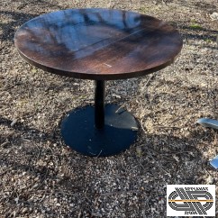 Lot de 4 tables rondes CHR - pieds noirs ronds