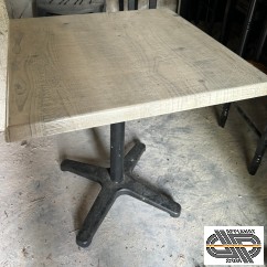 Tables bar brasserie à plateau 70cm motif bois clair naturel • Lot 14 pcs.