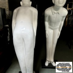 Lot 6 luminaires statues grandeur nature, personnage saluant et souriant