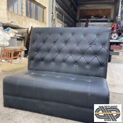 Lot de 4 banquettes rétro noires 2 places