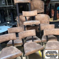 Assortiment sièges resto bar café style Club : 12 fauteuils tabourets hauts + 7 chaises 