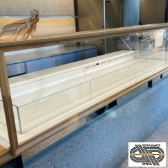 Comptoir vitrine 7m00 boulangerie pâtisserie OCF | 3 zones froid ventilé & 1 zone neutre + caisse PMR